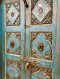 British Colonial Carving Teak Door Vintage Blue