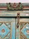 British Colonial Carving Teak Door Vintage Blue