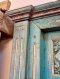 British Colonial Carving Teak Door Vintage Blue