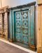 British Colonial Carving Teak Door Vintage Blue
