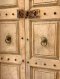 Double Courtyard Garden Door Bleached Teak Classic Carving