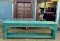 Blue Washed Console Table with Carving