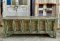 Long Console Table with Brass Decor