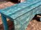 Unique Carved Console Table White Blue Mix Color
