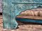 Unique Carved Console Table White Blue Mix Color