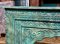 Unique Carved Console Table White Blue Mix Color