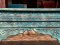 Unique Carved Console Table White Blue Mix Color