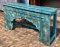 Unique Carved Console Table White Blue Mix Color