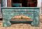 Unique Carved Console Table White Blue Mix Color