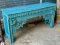 Carved Console Table in White Antique Finishing
