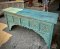 Carved Console Table in Blue