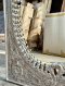 Large White Mirror with Carved Peacocks