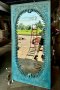 Large Round Mirror in Blue