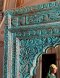 Indian Carved Mirror in Blue Color