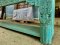 Blue Washed Console Table with Carving