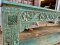 Blue Washed Console Table with Carving