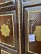 Wooden Cabinet with Brass Decor