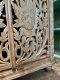 Light Grey Wooden Cabinet with Carving
