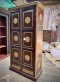 Elegant Wooden Cabinet with Brass Decor