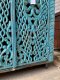Wonderful Blue Perforated Wooden Cabinet