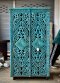 Wonderful Blue Perforated Wooden Cabinet