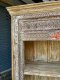 Distressed White Display Cabinet