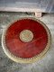 Round Wood Table with Brass Decor