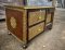 Wood Cabinet with Brass Decor