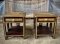 Wood Table with Brass Decor Set of 2