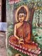 Painted Buddha on Wood Panel