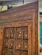 Wooden Front Door with Three-layer Carved Frame