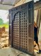 Entryway Door Wooden Perforated Fully Carving with Brass