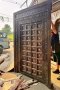 Original Enter Door Dark Wood with Rare Brass Decor