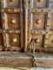 Solid Hardwood House Door with Brass Flower Pins