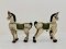 Wooden Painted Horses Set of 2