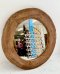Antique Wooden Round Mirror