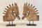 Wooden Horse Statue Set of 2