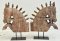Wooden Horse Statue Set of 2