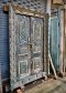 Rustic Dark Blue Colonial Carved Door