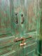Beautiful Green Wooden Door with Vintage Glass