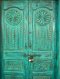 Distressed Green Carved Door