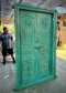 Distressed Green Carved Door