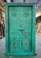 Distressed Green Carved Door