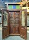 Double Door Teak Wood Colonial Carving