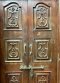 Double Door Teak Wood Colonial Carving