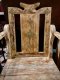 Indian Wooden Chair in Distressed White Brass Decor