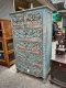 Blue Hand Carved Chest of Drawers