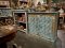 Blue Sideboard 2 Doors with Carved Flowers