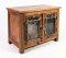 Wooden Bedside Cabinet with Rustic Glass Doors