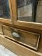 Old Wooden Glass Cabinet with Drawer